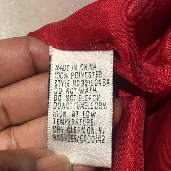 Nygard Red Zipper Front Soft Faux Suede Jacket w/Front Pockets and Wide Lapel-12 - Picture 11 of 16